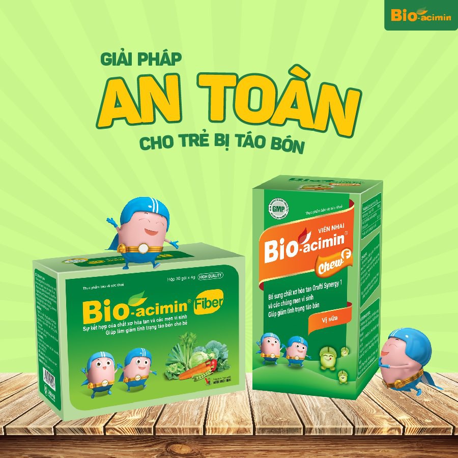 Bioacimin Fiber - Bổ sung chất xơ tự nhiên và men vi sinh giúp giải quyết hiệu quả táo bón ở trẻ, giảm táo bón hiệu quả