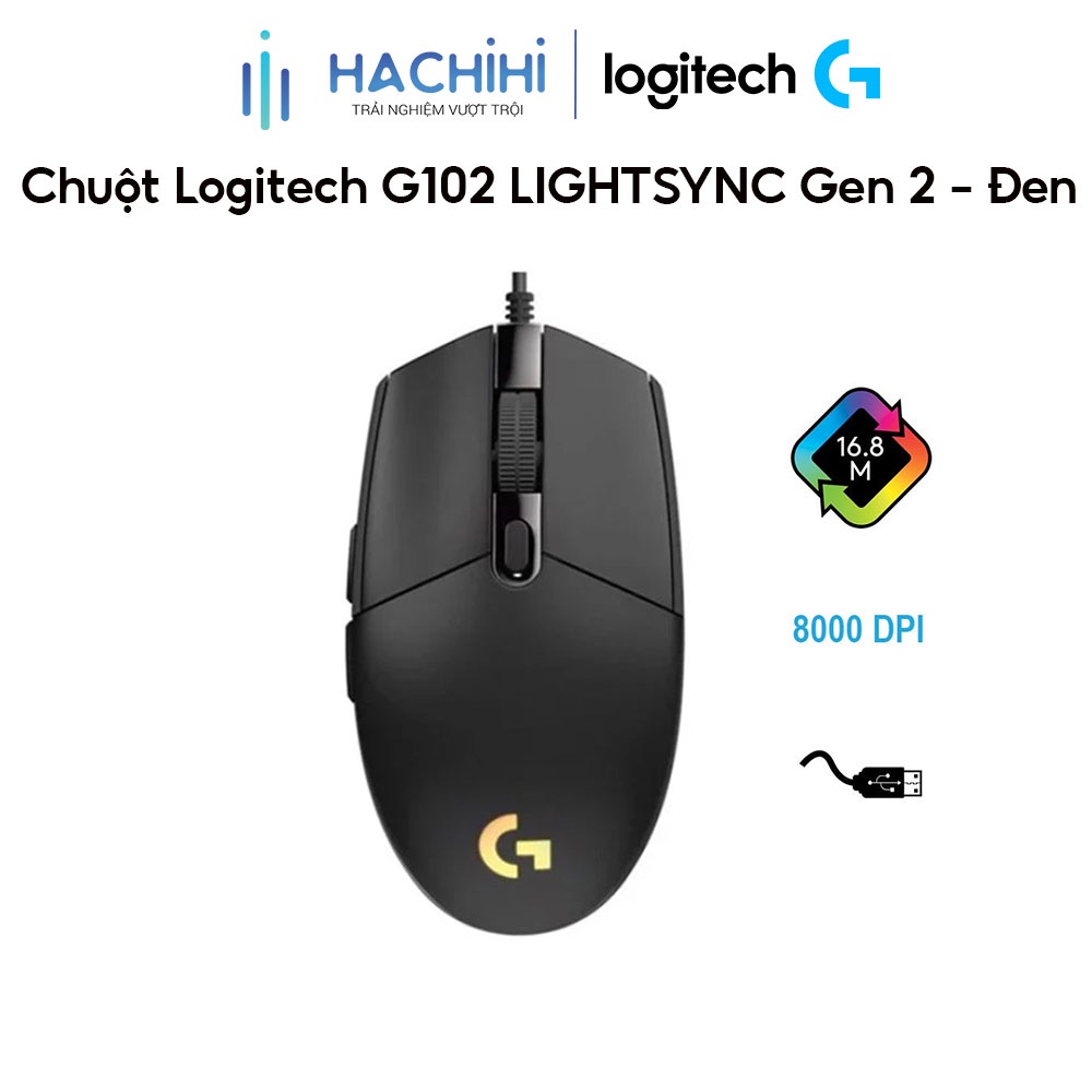 Chuột Logitech G102 LIGHTSYNC Gen 2 - Đen