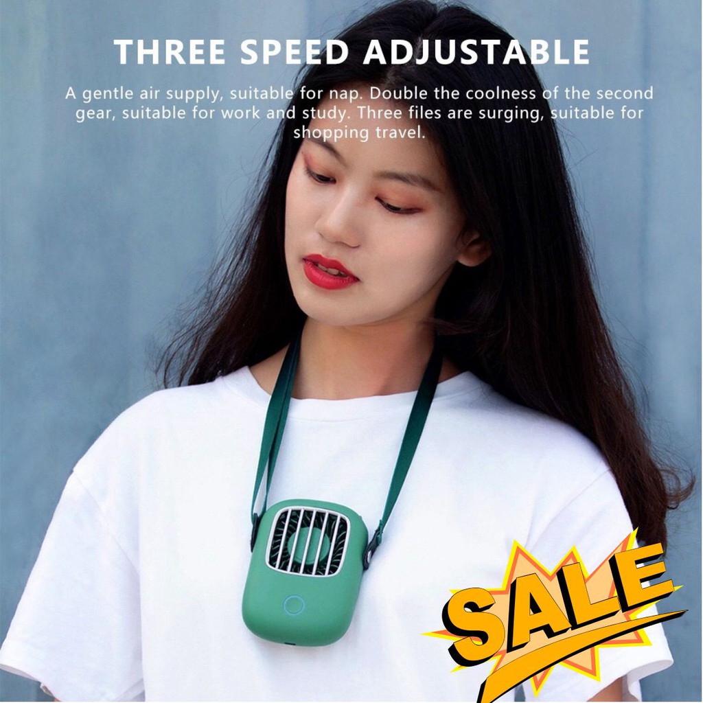 [XẢ KHO] Quạt đeo cổ mini, 3 Tốc Độ Gió Chống Ồn, tiện dụng thể thao, du lịch