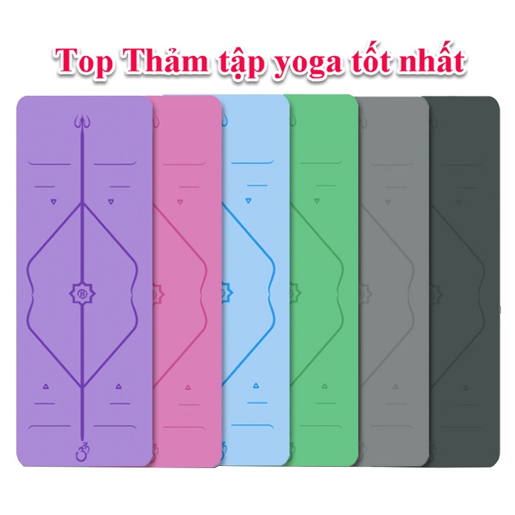 Thảm Tập Yoga 6mm Định Tuyến 2 Lớp TPE Chống Trượt Cao Cấp ANFIT
