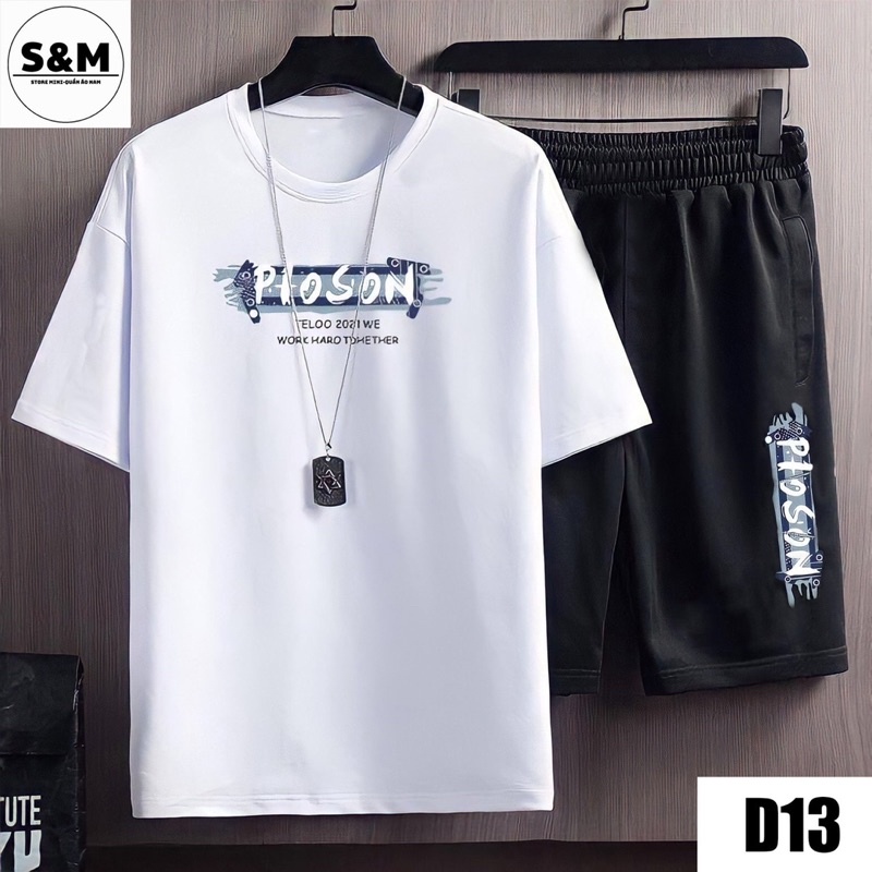 Bộ quần áo thun - in hình 2 cánh tay trắng Thể Thao cực Mát