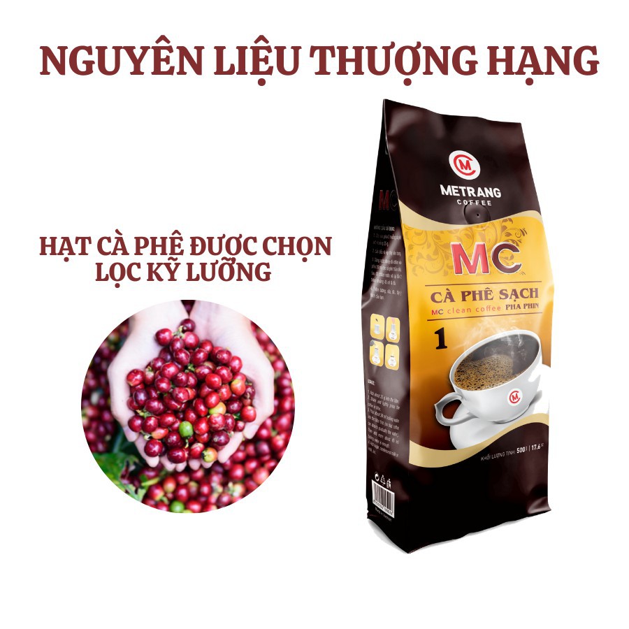 Cà phê sạch Mê Trang MC1 - cafe pha phin nguyên chất rang xay mộc (Arabica, Robusta) date mới | BigBuy360 - bigbuy360.vn