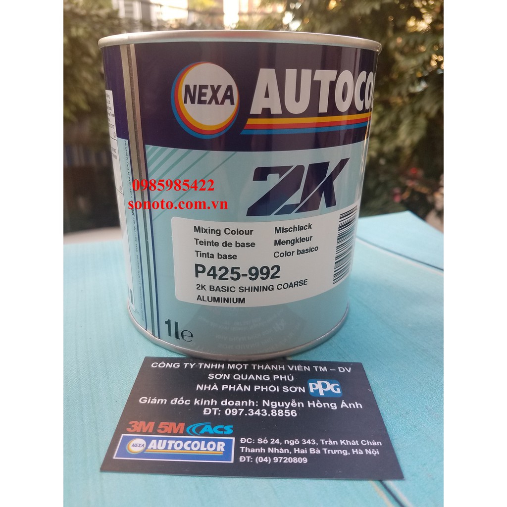P425-992 Sơn gốc màu bạc thô sáng hãng Nexa Autocolor lon 1 Lít SONQUANGPHU422