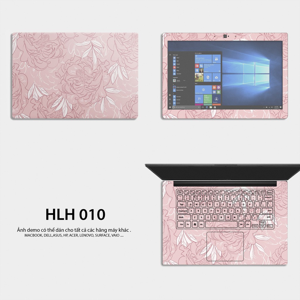 Bộ skin dán laptop mẫu Floral / Có mẫu decal dán cho tất cả các hãng máy tính