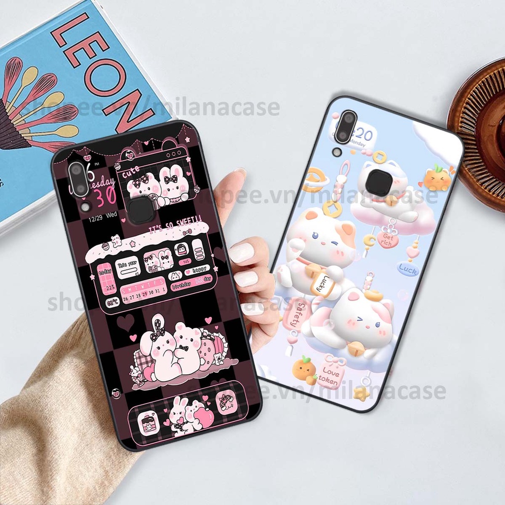 Ốp Vivo Y91 / Y91c / Y93 / Y95 hình đồng hồ icon gấu mèo cute cực dễ thương ngộ nghĩnh