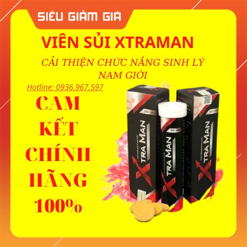 [ TEM VUÔNG MÃ CÀO] Xtraman Viên Sủi Chính Hãng ❤️[ CHÍNH HÃNG ] ❤️ Tặng Kèm Bao Cao Su Storm Xịn ( che tên khi giao)