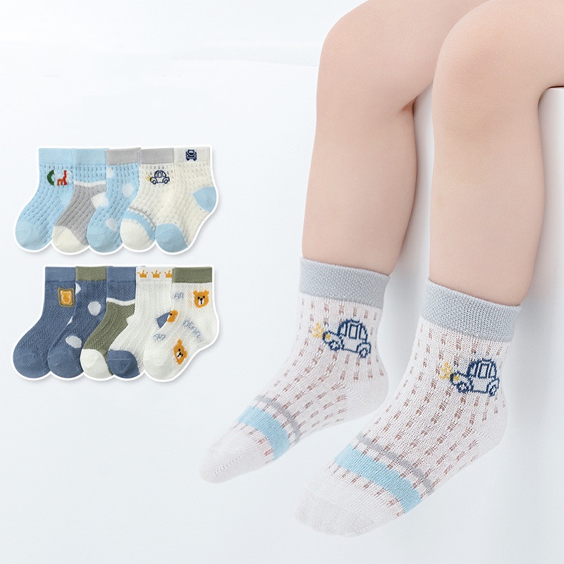 Set 5 Đôi Tất Cotton Hoạt Hình Đáng Yêu Dành Cho Bé 1-12 Tuổi