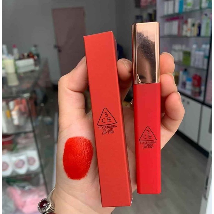 Son 3CE cloud lip tint macaron red (màu đỏ tươi)