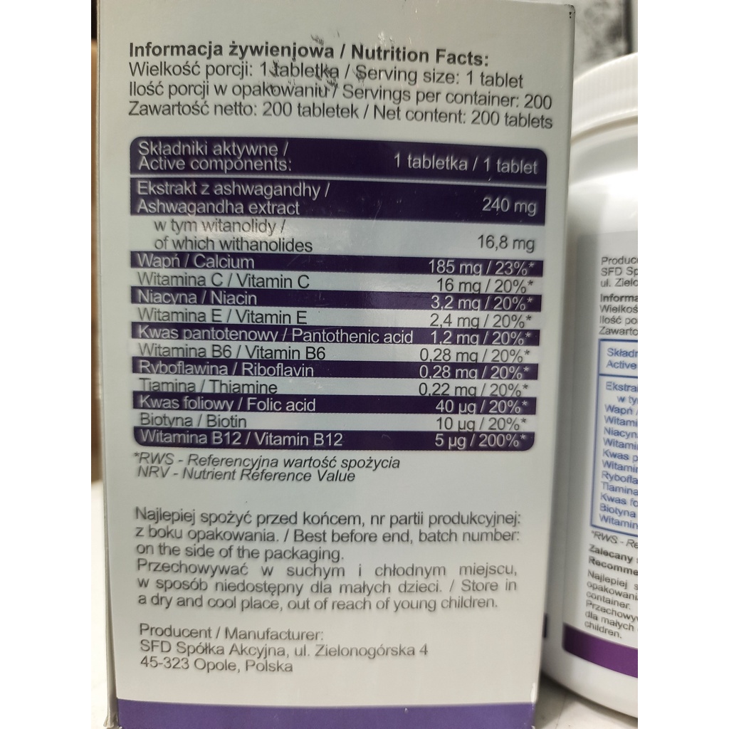 SFD Ashwagandha Sport 200 Viên - Thần dược cho Nam giới