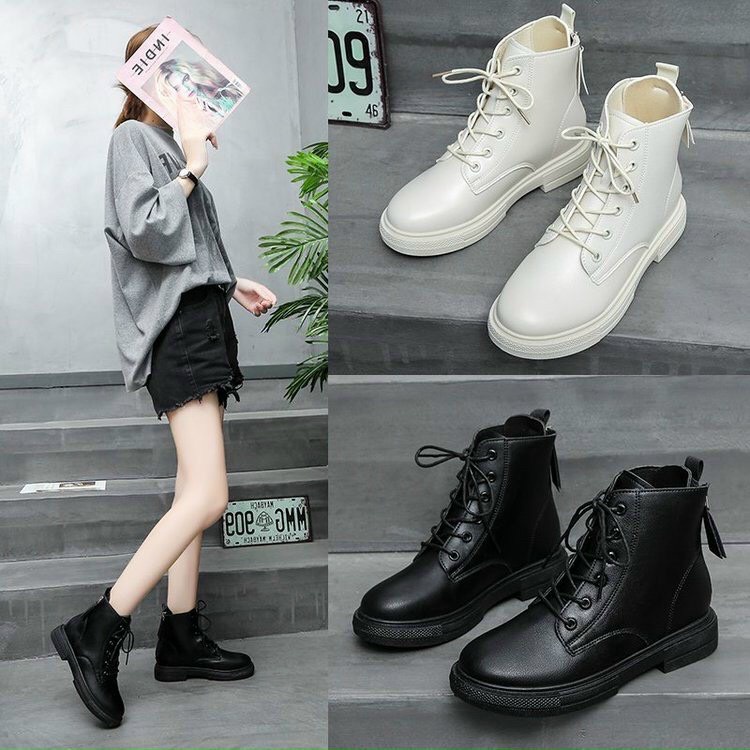 Giày bốt ulzzang chữ FASHIO kéo khóa sau cực đẹp | BigBuy360 - bigbuy360.vn
