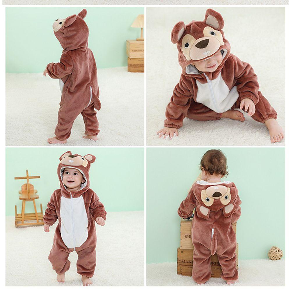 Bộ Áo Liền Quần Bằng Vải Flannel Dành Cho Bé Sơ Sinh