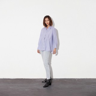TheBlueTshirt - Áo Sơ Mi Phom Rộng Nữ - Oversized Gathered Twist Shirt
