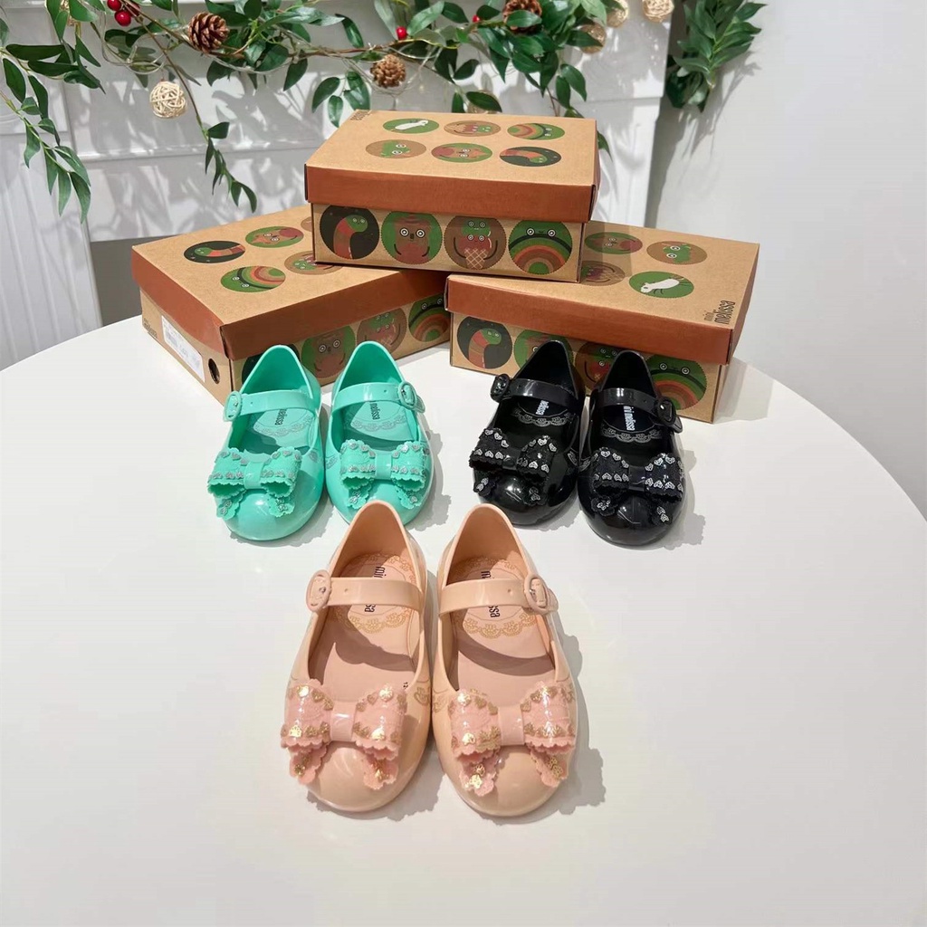 Giày công chúa melissa bít mũi phối nơ thời trang xuân thu dành cho bé gái 22 DJVN
