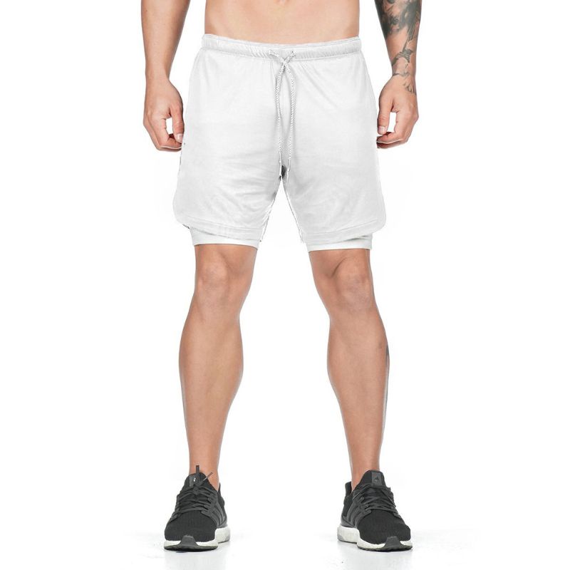 Quần Short Thể Thao 2 Trong 1 Phối Lưới Nhanh Khô Thời Trang Cho Nam