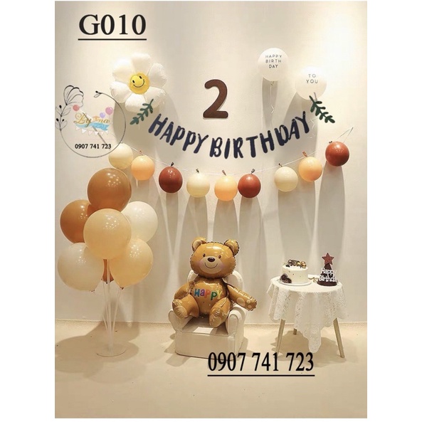 Trang trí sinh nhật, [FREESHIP] Set gấu ngồi style Hàn xinh lung linh