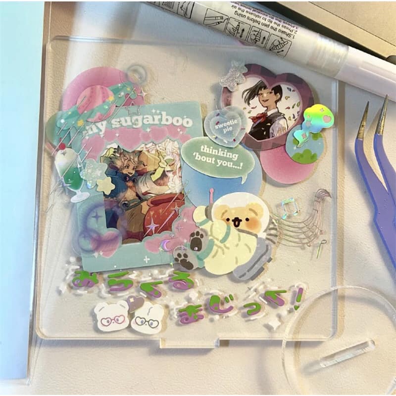 Sticker khung để ảnh idol Kpop trang trí standee, sổ tay, toploader