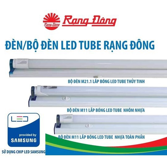 [CHÍNH HÃNG] Bộ Đèn LED Tuýp 18W Nhôm Nhựa Rạng Đông, Dài 1,2m- Bảo Hành 2 Năm - Model: BD T8L M11/18Wx1