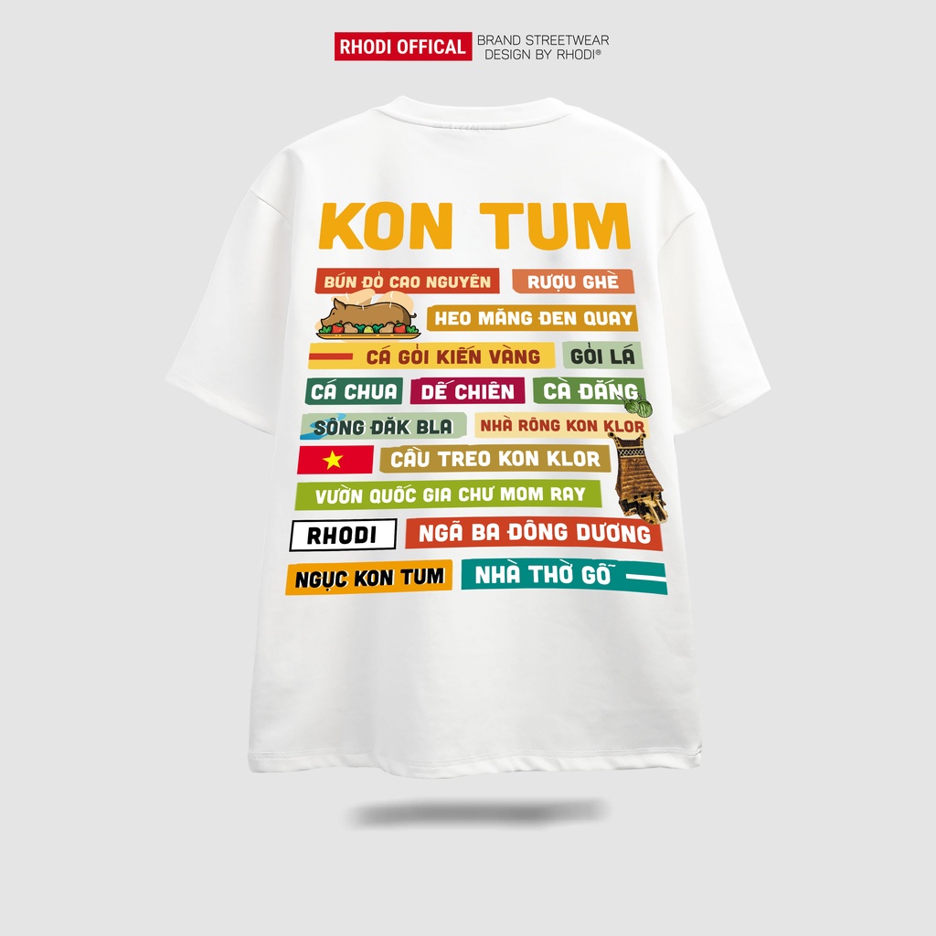 Áo thun local brand RHODI phông cổ tròn tay lỡ unisex nam nữ thế hệ genz Kon Tum