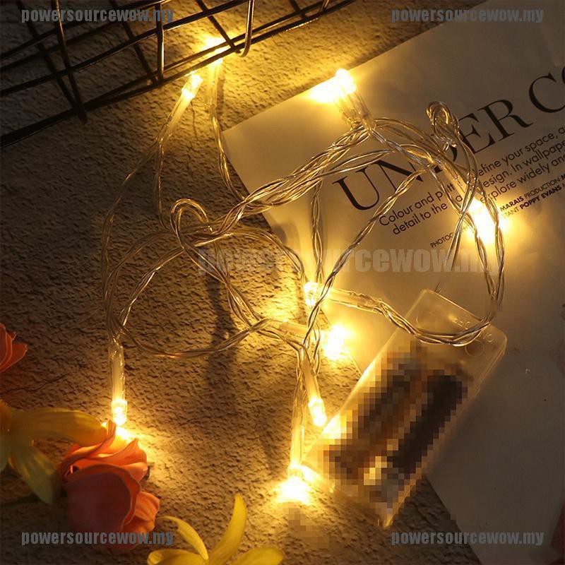 Đèn Led Dây Dài 1.5m, Gồm 10 Bóng Đèn Led, Chạy Bằng Pin, Dùng Trang Trí Cây Thông Giáng Sinh