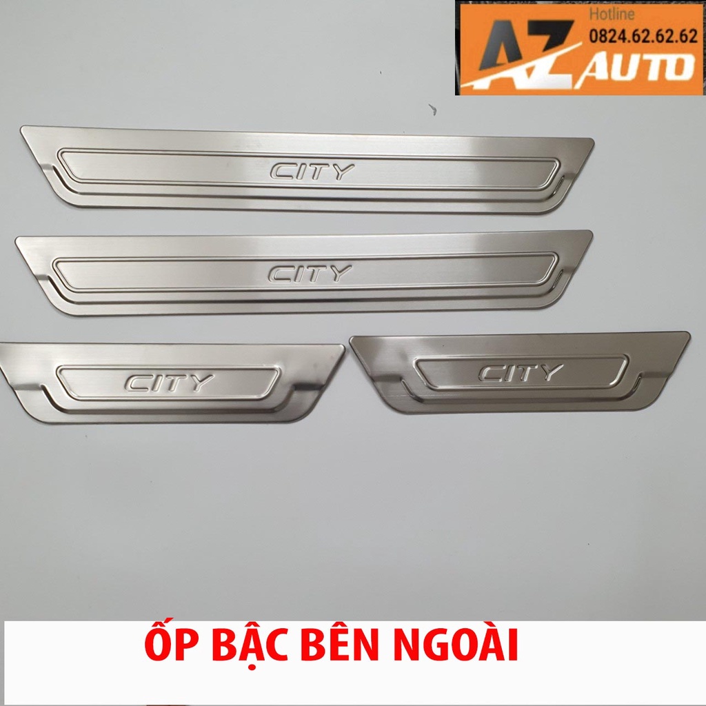 Ốp bậc cửa, Nẹp bước chân Honda City 2016-2022 INOX(hàng cao cấp)