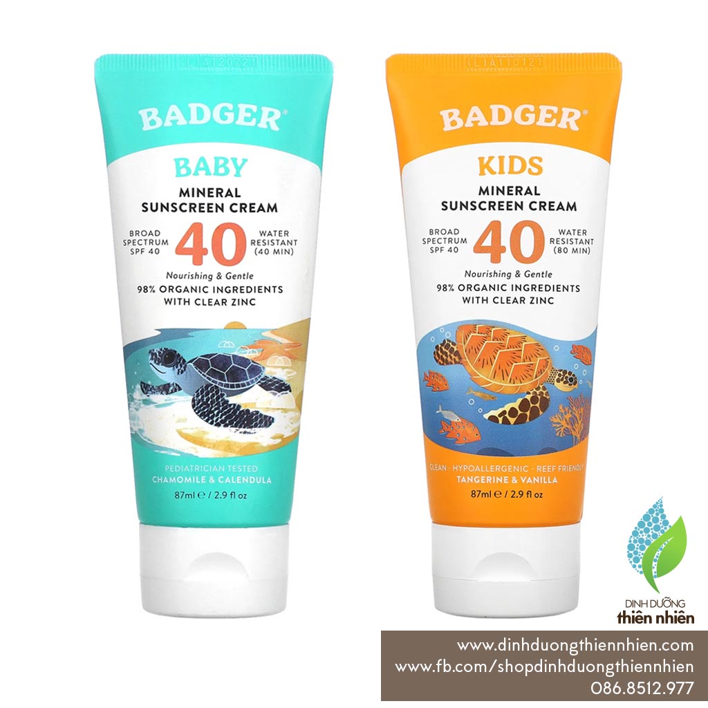 [DATE 10/2025] Kem Chống Nắng Hữu Cơ Trẻ Em Badger Organic Sunscreen Baby SPF40