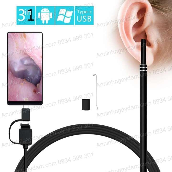 cây lấy ráy tai có đèn soi kết nối đt, máy tính