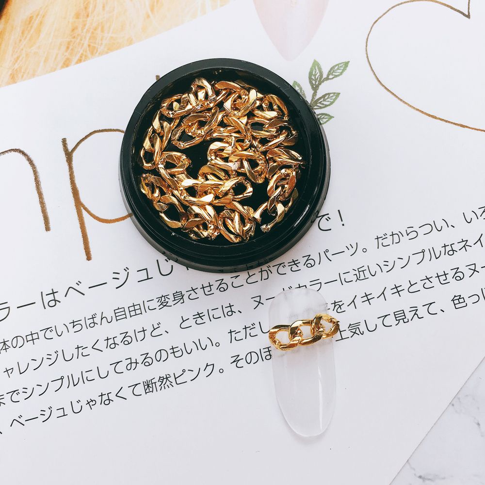 [Hàng mới về] Dây xích kim loại trang trí móng tay nghệ thuật DIY 3 màu tùy chọn