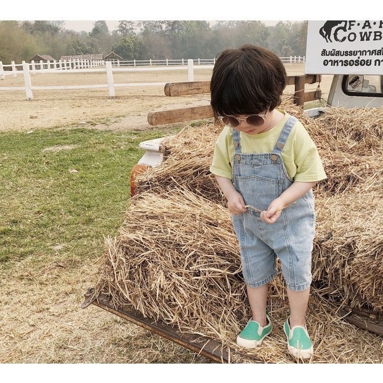 Quần Yếm Denim Thời Trang Mùa Hè Phong Cách Hàn Nhật Hàng Mới 2022 Cho Bé Gái