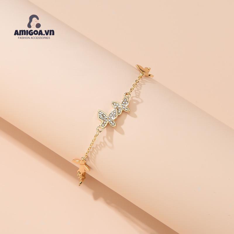✨✨Vòng tay titan không gỉ lắc tay titan hình bướm đính kim sa lấp lánh xinh xắn dễ thương ngọt ngào