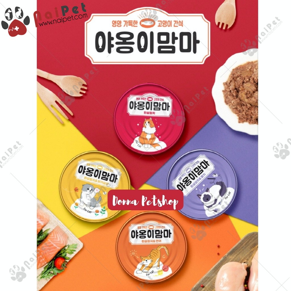 Thức Ăn Dinh Dưỡng Pate Cho Mèo Meow Mamma Hàn Quốc Lon 160g