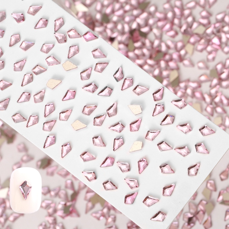 Phụ Kiện Đá Trang Trí Móng Tay Hình Dạng Đặc Biệt Màu Hồng Sáng DIY