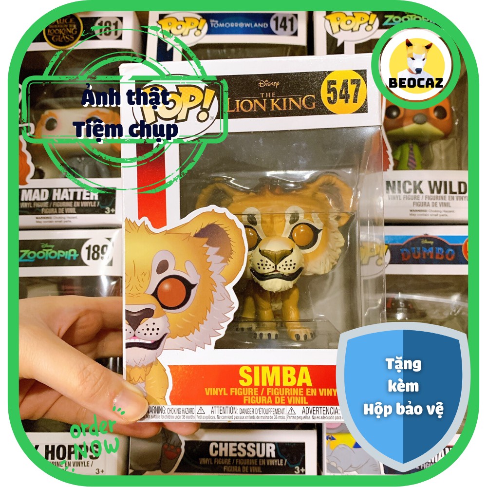 [Hỏa Tốc] [Tặng Hộp Bảo Vệ] [Chính hãng] Mô hình Funko Pop Vua Sư Tử Simba No.547 phim Lion King của Disney