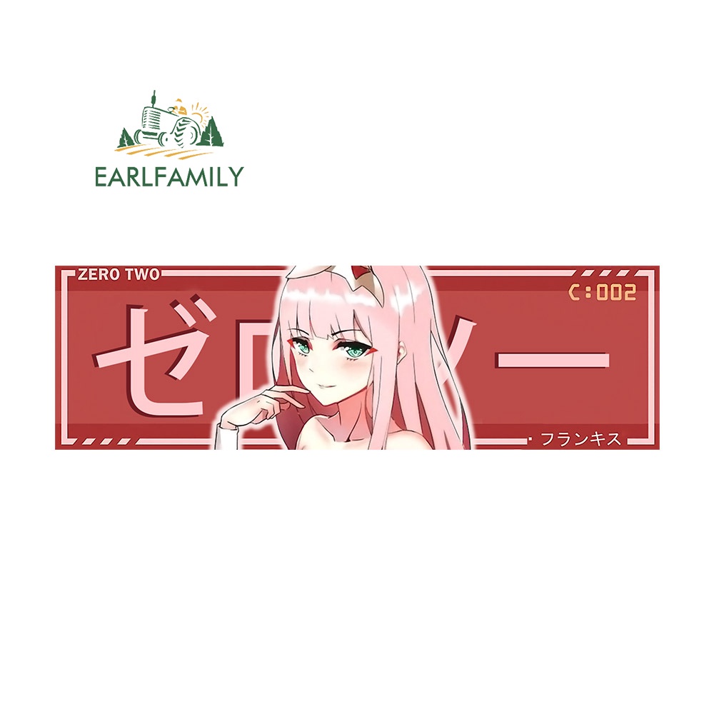 Earlfamily 13cm x 4cm zero two darling in the franxx Xe Dán Anime Đề Can Thời Trang Tắc Xước Mũ Bảo Hiểm Xe Máy Trang Trí