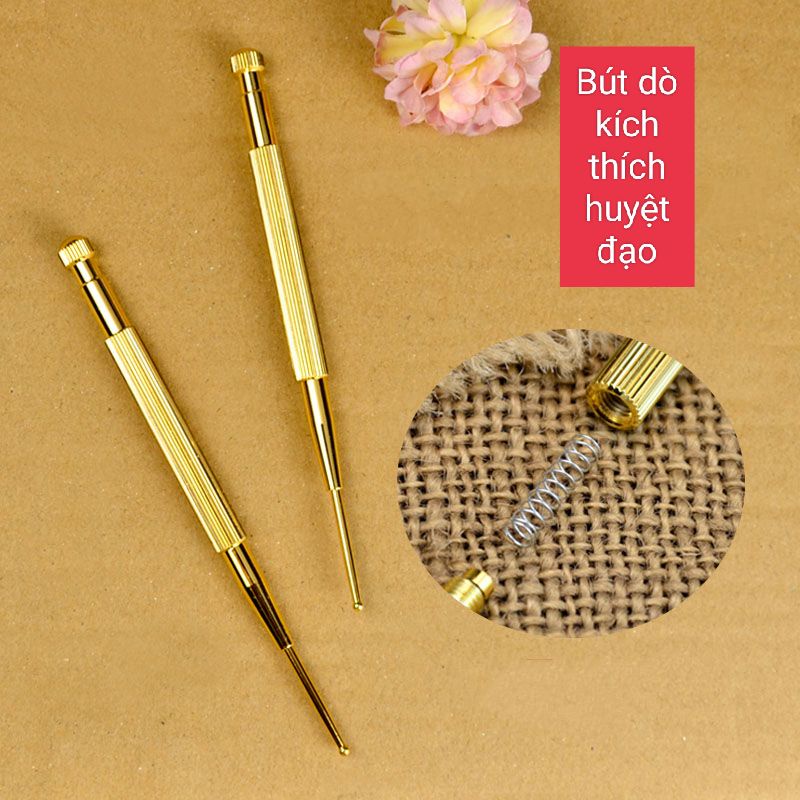 Bút kích thích huyệt NHĨ CHÂM bằng Đồng tặng 60 miếng dán nhĩ châm