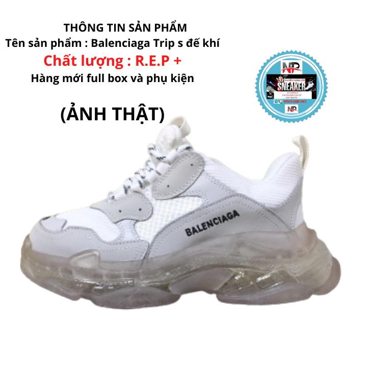 GIÀY THỂ THAO NỮ BALENCIAGA TRIP S ĐẾ KHÍ VÀ ĐẾ ĐẶC MÀU FULL TRẮNG