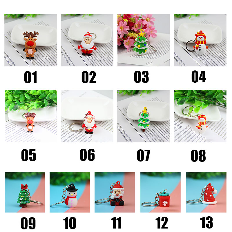 Móc khóa Silicon Pvc hình cây thông giáng sinh sáng tạo cho PS1003