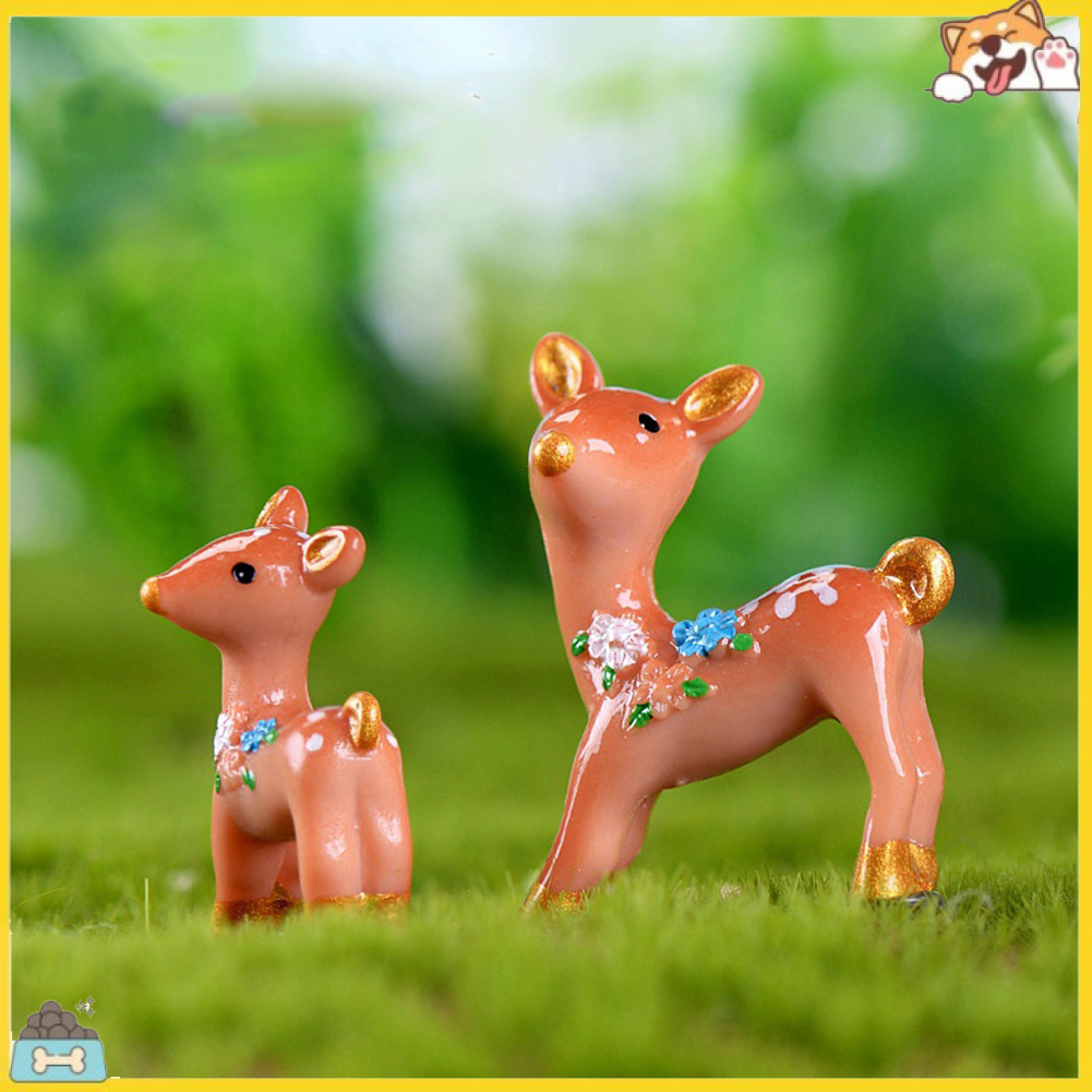 Mô hình chú hươu mini bằng nhựa đáng yêu dùng để trang trí tiểu cảnh