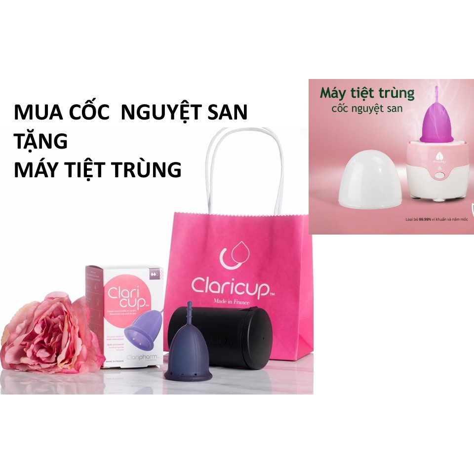 Cốc nguyệt san Claricup kèm Máy tiệt trùng + cốc tiệt trùng + túi vải