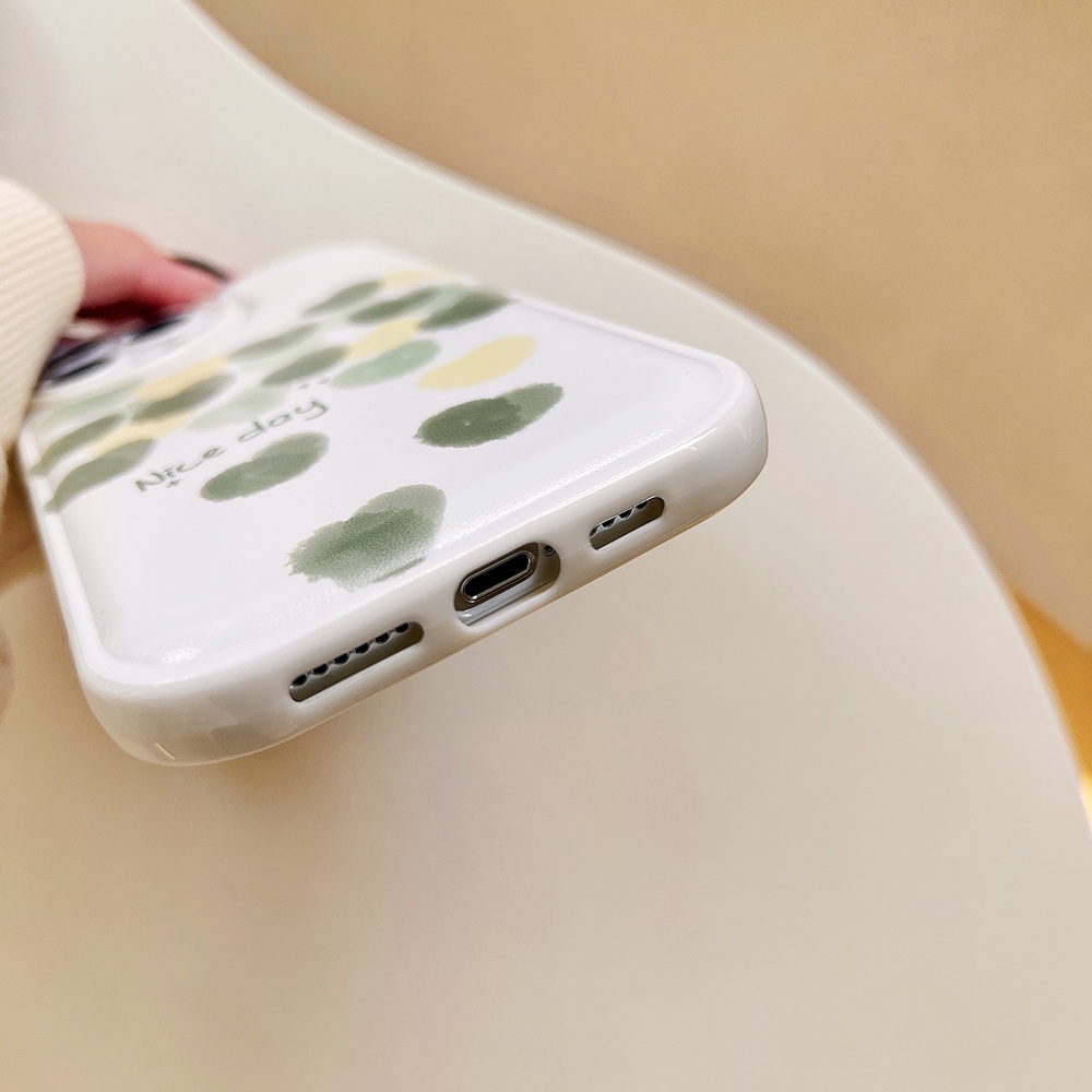 ốp iphone màu xanh lá cây rơi mô hình trái tim TPu Silicone Case Điện thoại iPhone 11 Pro Max X Xr Xs 7 8 14 Plus Se 2020 12 pro max 13 mini