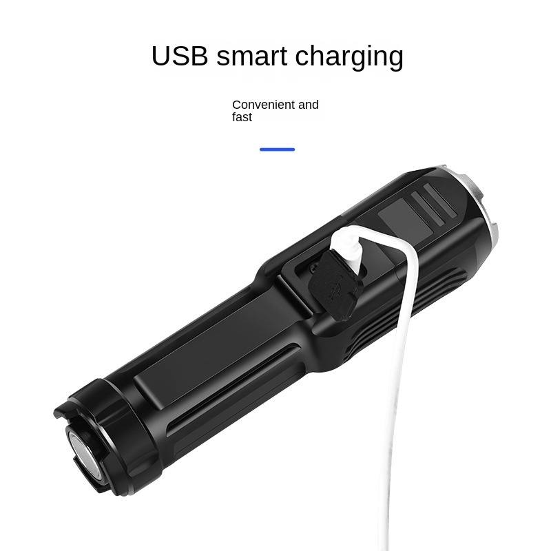 Đèn Pin Sạc USB 18650cob Bằng Nhựa Có Nam Châm Tiện Lợi