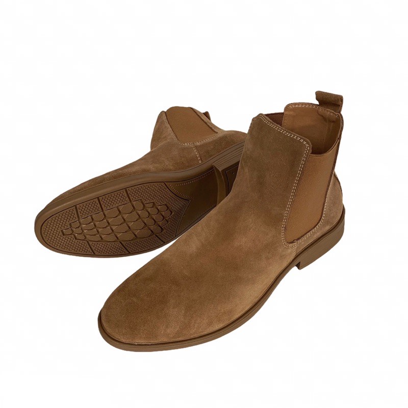 Giày da bò thật chelsea boots TEFOSS HN601 cao cổ vàng bò cao cấp size 38-44