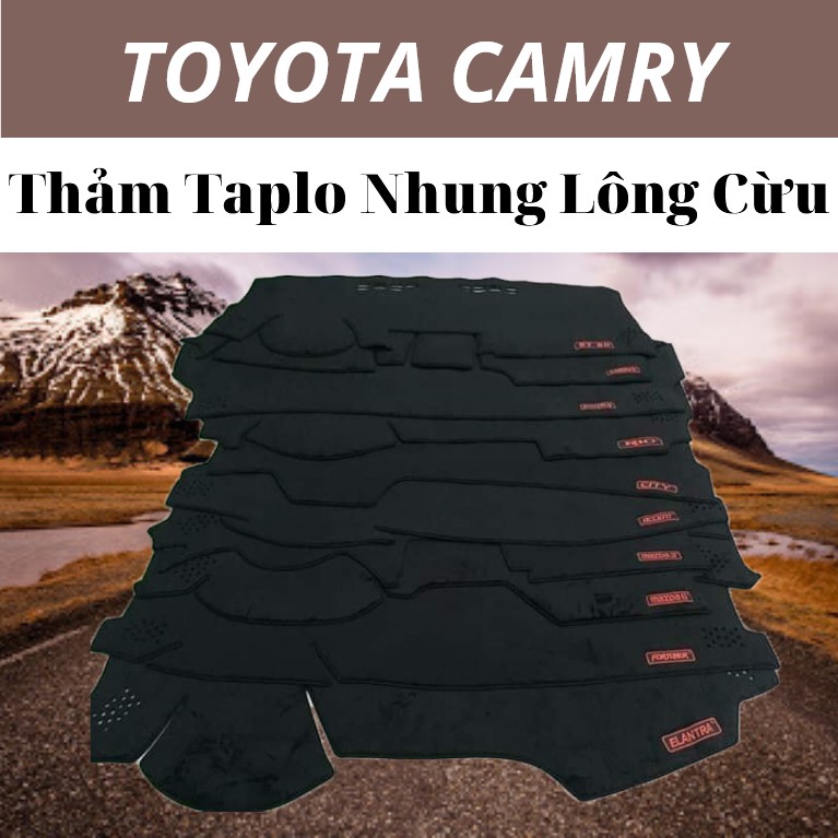 Thảm Taplo Cho Xe Toyota Camry Chất Liệu Nhung 3 Lớp Lông Cừu Cao Cấp