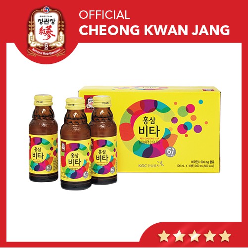Nước Uống Hồng Sâm Vita KGC Cheong Kwan Jang - Nước Hồng Sâm Hàn Quốc, Nước Tăng Lực Hồng Sâm (100ml x 10 chai)