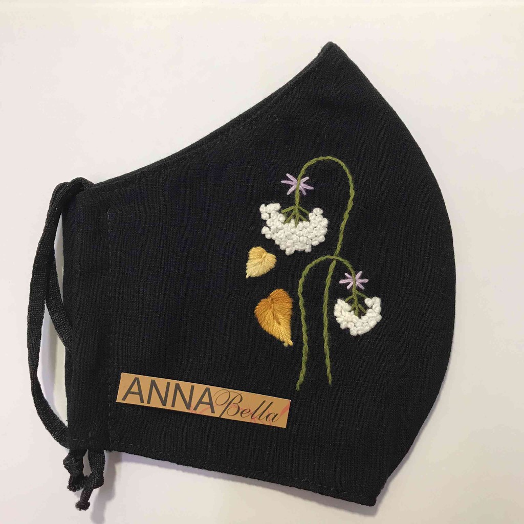 [FREESHIP] Khẩu Trang Vải Linen Thêu Tay AN08 | BigBuy360 - bigbuy360.vn