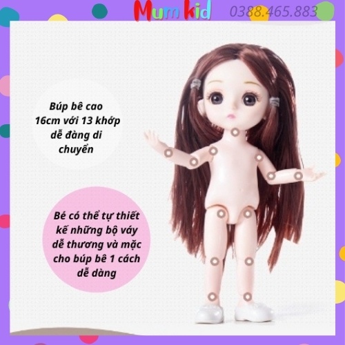 Bộ đồ chơi búp bê công chúa, búp bê chibi cho bé gái 2 3 4 5 6 7 8 tuổi. Trò chơi nhập vai cho con gái MUMKID9