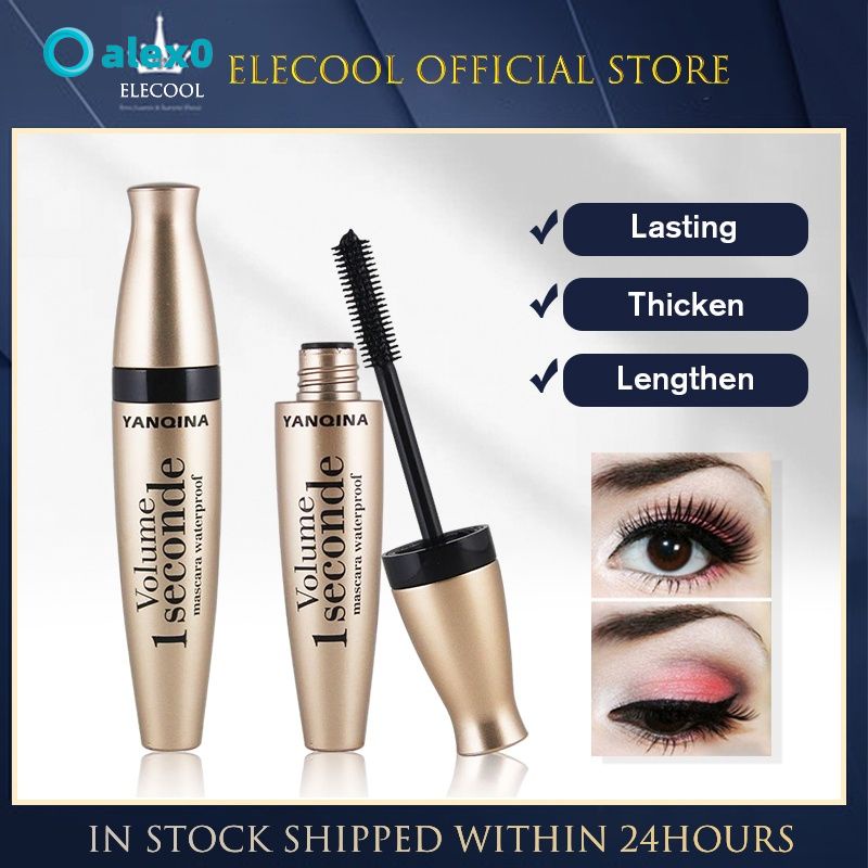 Mascara uốn cong làm dày lông mi kháng nước màu đen
