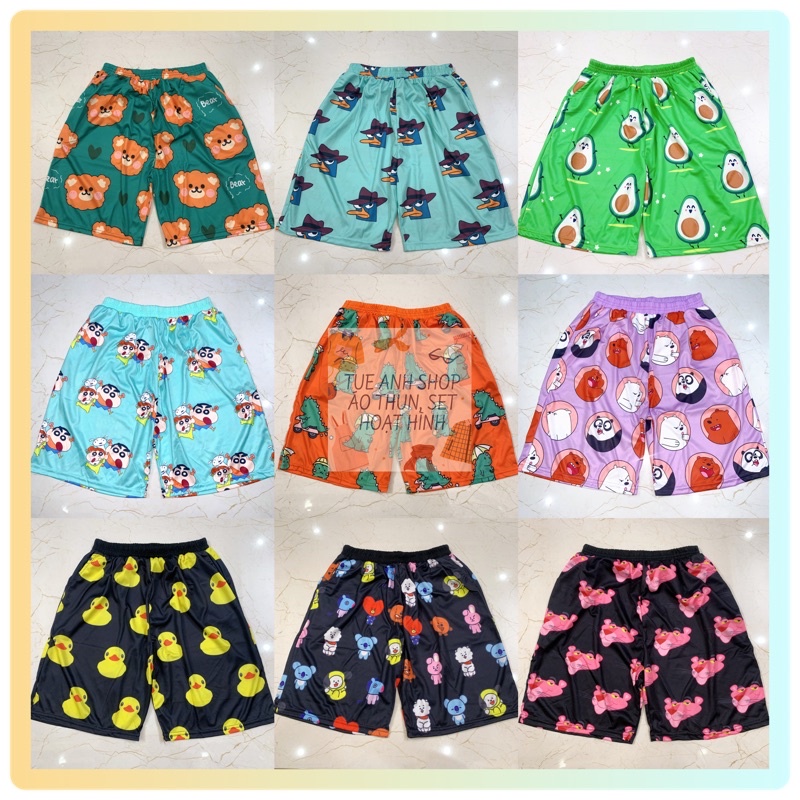 [45 MẪU] Ảnh chụp thật - Quần Short Lửng Cartoon Unisex TUEANHSHOP - QUẦN ĐÙI HOẠT HÌNH nam nữ Freesize 38-65kg | BigBuy360 - bigbuy360.vn