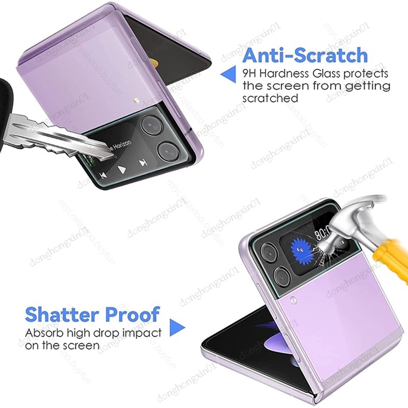 Set 2 Kính Cường Lực Cong 3D Bảo Vệ Camera Cho Samsung Galaxy Z Flip 4 5G Sumsung ZFlip4 Z Flip 4
