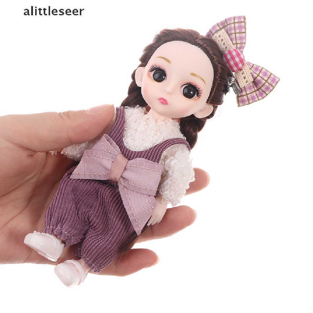 Búp Bê Mini 16cm Có Khớp Chuyển Động Kèm Quần Áo Dành Cho Bé Gái