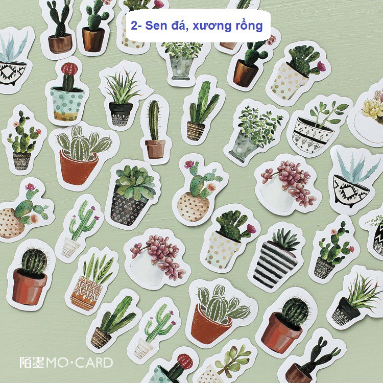 Hộp 45 sticker trang trí planner scrapbook